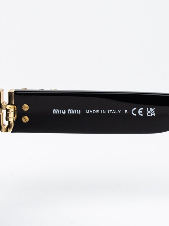 Miu Miu Women Sunglasses Black Grey Oval MUA03S 16K08Z NEW AUTHENTIC main image 4